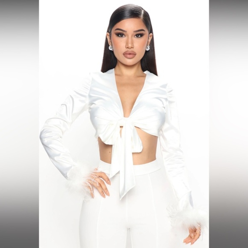 Dream Girl Satin Blouse - White